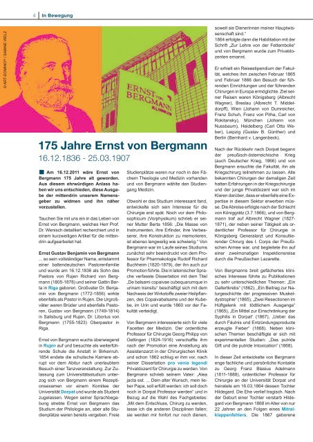 Magazin herunterladen - Ernst von Bergmann