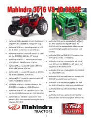 Mahindra 3016 VS JD 3032E - VIN Solutions