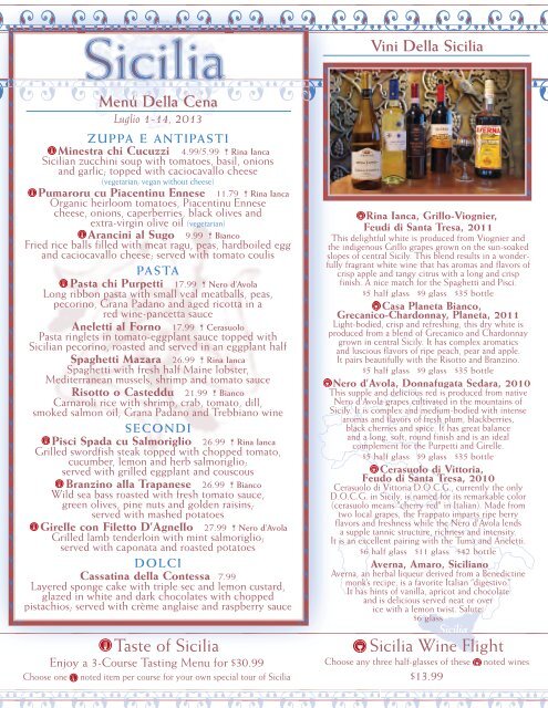 Il fornaio menu outlet