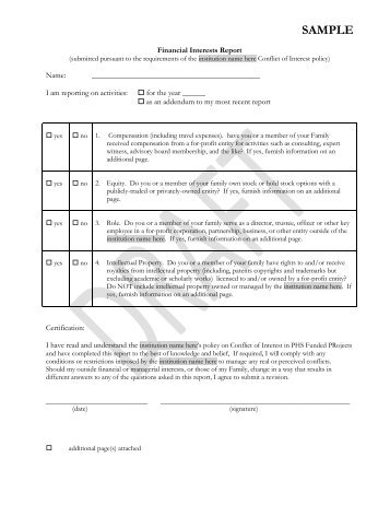 Model Disclosure Form