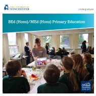 BEd (Hons)/MEd (Hons) Primary Education - University of Winchester