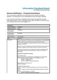 Advance Notification - Information Standards Board for Health and ...