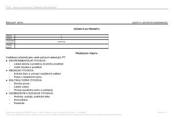 Metodika (+ učební plán)