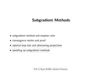 Subgradient Methods - Slides - Stanford University