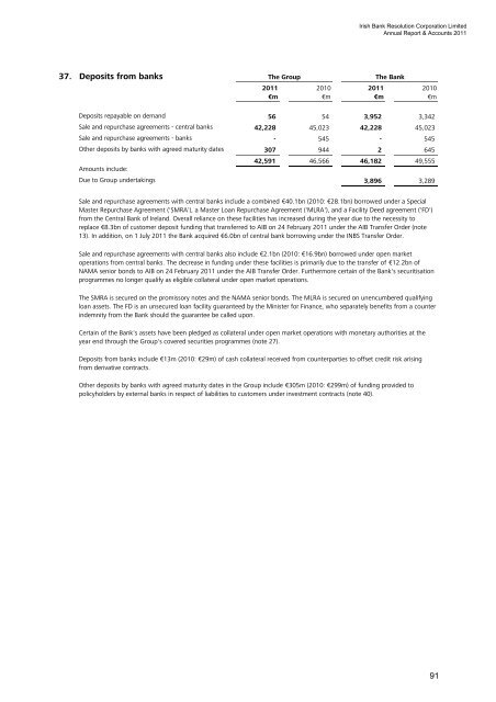 IBRC annual report for 2011 - Irish Bank Resolution Corporation ...