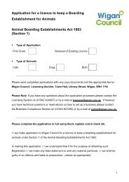 Animal Boarding Application Form - Wigan Council