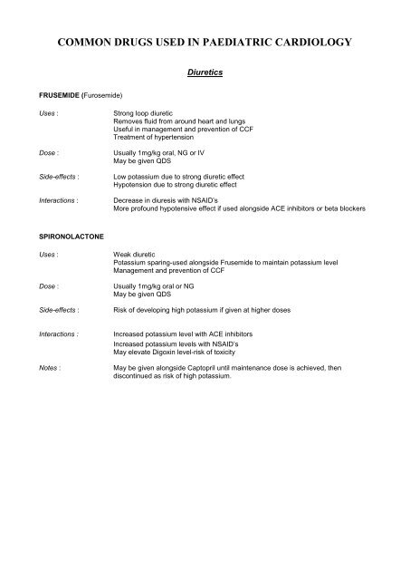 Paediatric cardiology clinical profile - University Hospital ...