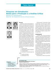 Pesquisa em Ortodontia: Bases para a ProduÃ§Ã£o e a ... - Dental Press