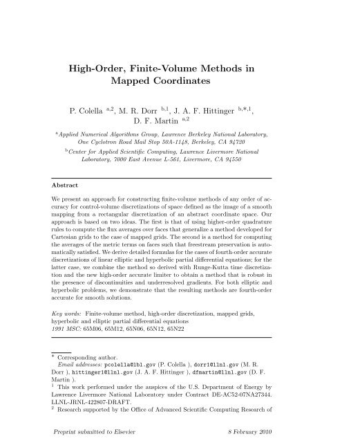 High-Order, Finite-Volume Methods in Mapped Coordinates