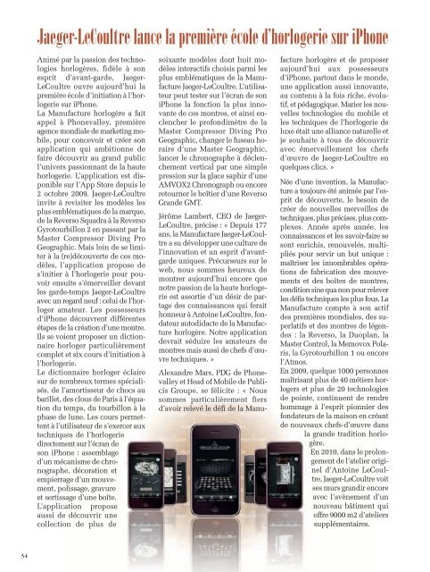 Jaeger-LeCoultre - Magazine Sports et Loisirs