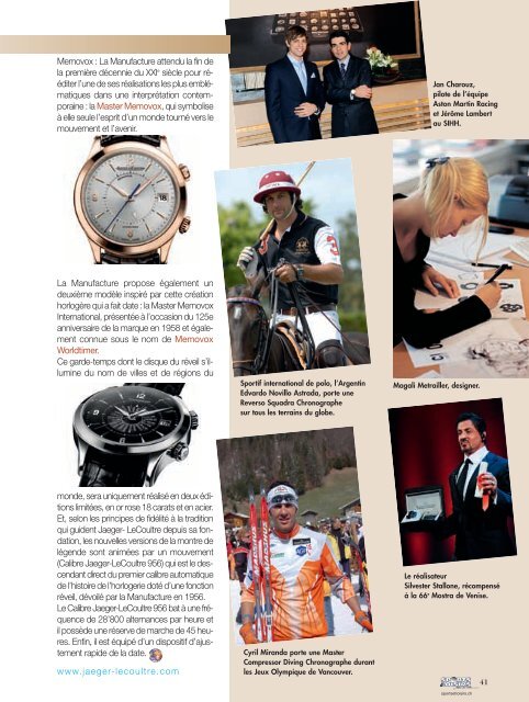 Jaeger-LeCoultre - Magazine Sports et Loisirs