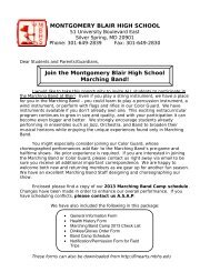 Marching Band Welcome Letter - Fine Arts - Montgomery Blair High ...