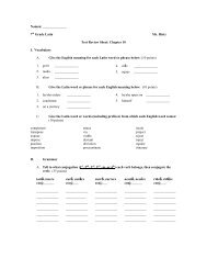 7th Grade Latin Mr. Rietz Test Review Sheet ... - Bgawebsites.org
