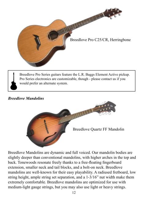 Breedlove Owner's Manual - Breedlove Guitar Company