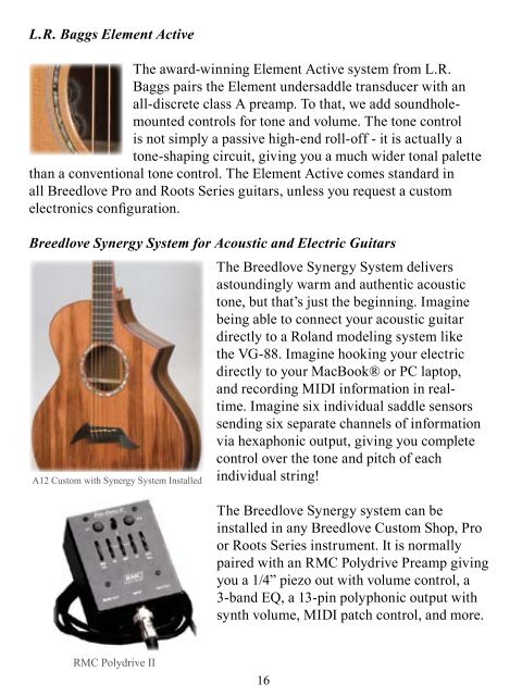 Breedlove Owner's Manual - Breedlove Guitar Company