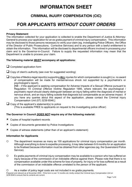 APPLICATION FOR COMPENSATION 1 SECTION A ... - Vintec