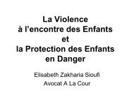 La violence contre les enfants et La protection des enfants en danger