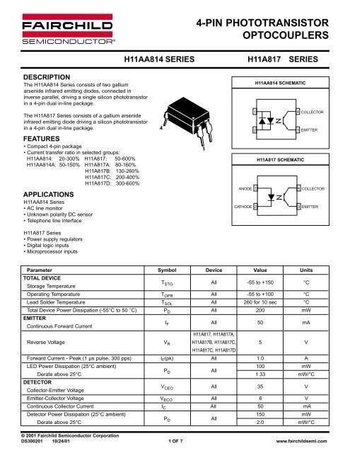 4-Pin Phototransistor Optocouplers - DeSantiX.iT