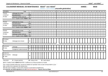 CALENDRIER MENSUEL DE MAINTENANCE VIDASÂ®- mini VIDAS ...