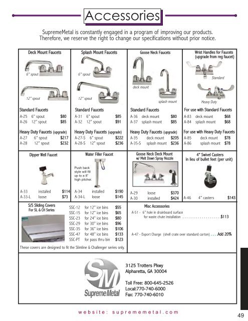 Supreme Metal Product Catalog