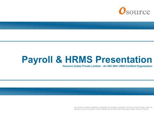 Osource Payroll & HRMS Presentation - Osource India