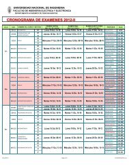 cronograma de examenes 2012-ii - Facultad de Ingeniería Eléctrica ...