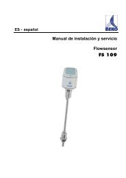 Manual de instalaciÃ³n y servicio Flowsensor FS 109 - BEKO ...