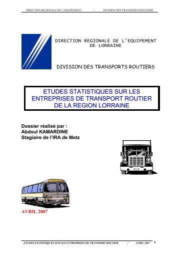 etudes statistiques sur les entreprises de transport routier - Service ...