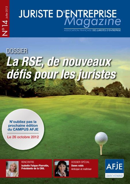 La RSE, de nouveaux dÃ©fis pour les juristes - AFJE