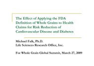 The Effect of Applying the FDA Definition of Whole Grains to Health ...