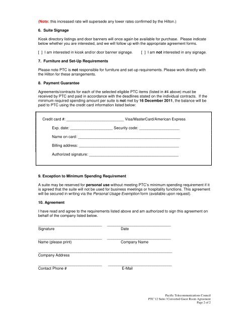 Download the PTC'12 Suite and Converted Guest Room Agreement