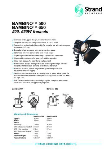 BAMBINO™ 500 BAMBINO™ 650 - The Strand Archive