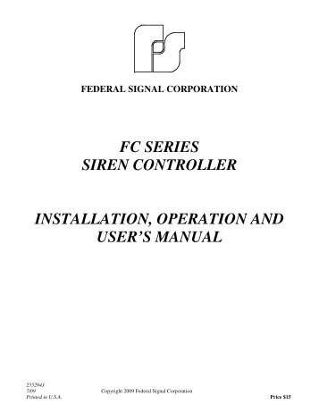 FC Manual - Federal Signal