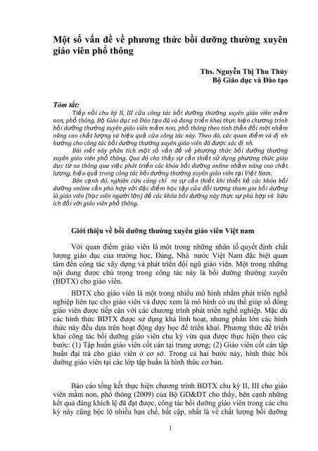 Bài toàn văn_Phiên 9- Cán bộ quản lý- Nguyễn Thị Thu Thủy - VVOB