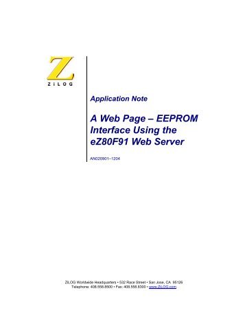 A Web Page-EEPROM Interface Using the eZ80F91 Web Server ...