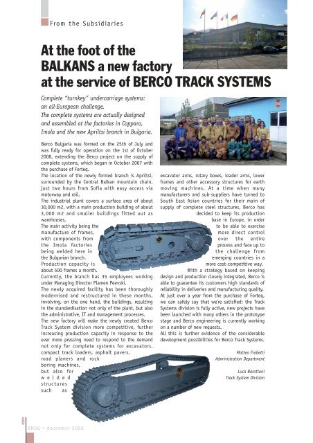 NEWS & EVENTS > Berco at Bauma China for the first ... - Berco S.p.A