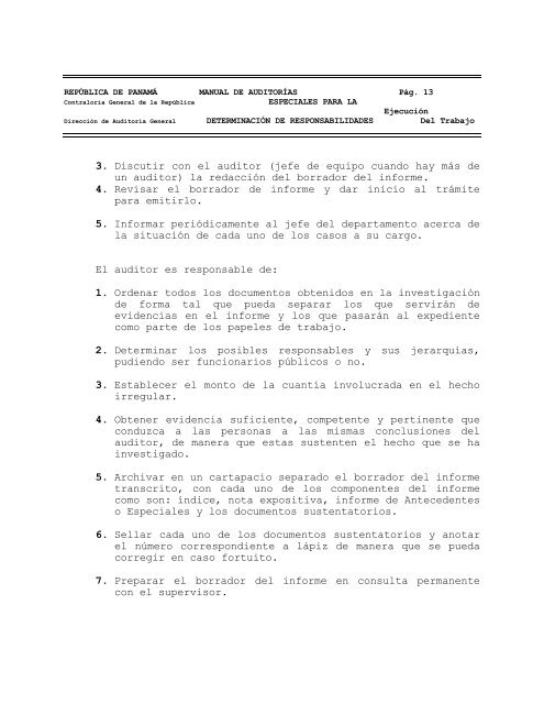 Manual de Auditorias Especiales - Ministerio de Comercio e Industrias