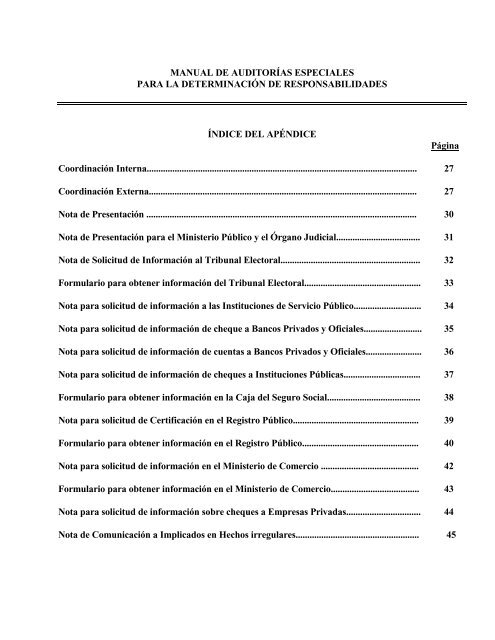 Manual de Auditorias Especiales - Ministerio de Comercio e Industrias