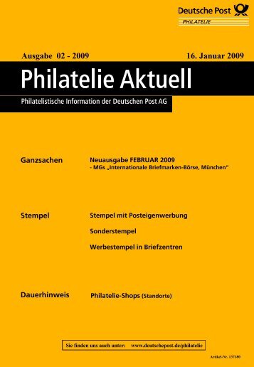 Ausgabe 02 - 2009 16. Januar 2009 - Deutsche Post - Philatelie
