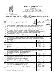 ODDZIAŁ TERENOWY AMW w Szczecinie O G Ł A S Z A