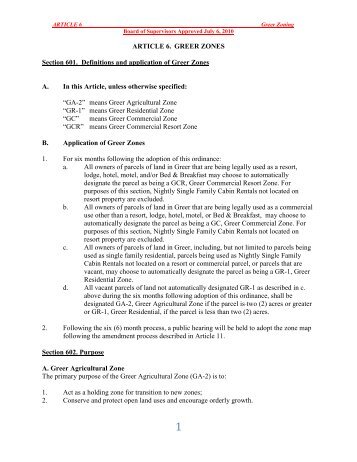 Article 6 - Greer Zoning Ordinance - Apache County