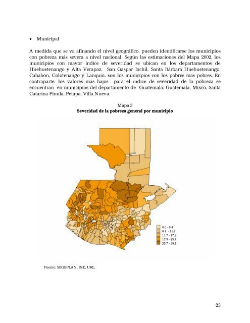Mapas de pobreza y desigualdad de Guatemala