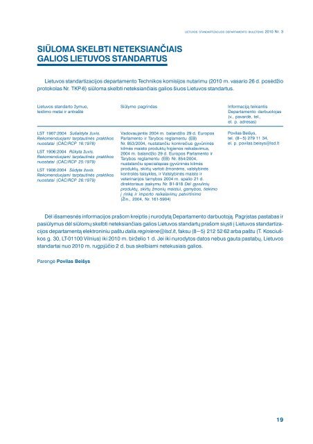 2010 Nr. 3 - Standartizacijos departamentas prie AM