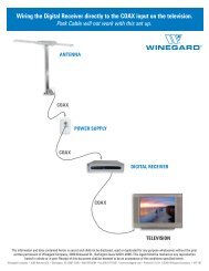 Wiring the Digital Receiver directly to the COAX input on ... - Winegard