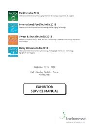 EXHIBITOR SERVICE MANUAL - International FoodTec India 2012