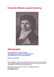 Friedrich Wilhelm Joseph Schelling Bibliographie - Abteilung ...