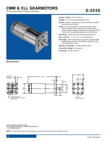 CMM Gearmotor - Globe Motors