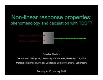 Non-linear response properties: - TDDFT.org