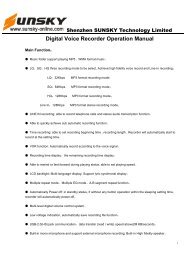 Digital Voice Recorder Operation Manual - Sunsky