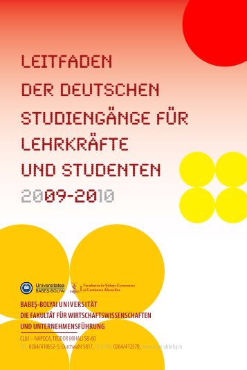 BABEŞ-BOLYAI UNIVERSITÄT DIE FAKULTÄT FÜR ...